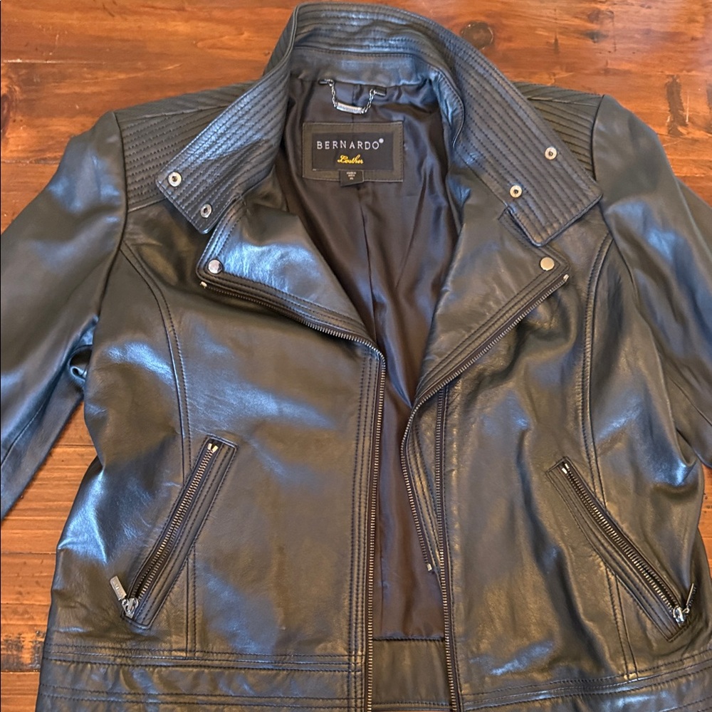 Bernardo Black Leather Jacket
